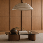 Cargar imagen en el visor de la galería, mesa de centro de madera y tablero de cristal