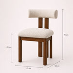 Cargar imagen en el visor de la galería, silla madera tapizada beige dimensiones
