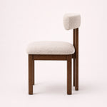 Cargar imagen en el visor de la galería, silla madera tapizada beige vista lateral