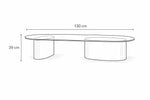 Cargar imagen en el visor de la galería, medidas de mesa de centro con base de madera y superficie de vidrio
