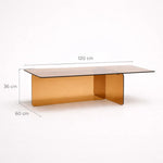 Cargar imagen en el visor de la galería, medidas de mesa de centro de vidrio curvado color ambar
