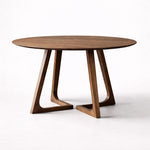 Cargar imagen en el visor de la galería, mesa de comedor de madera vista frontal con patas estructurales
