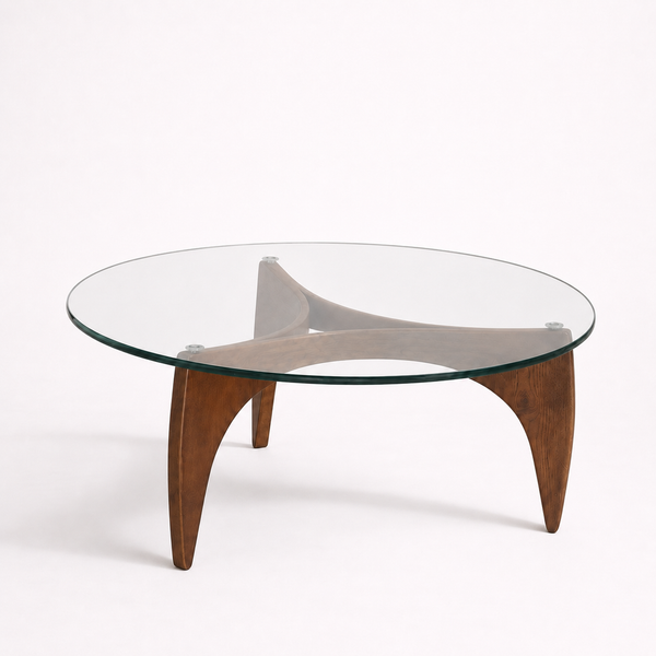 mesa de centro de cristal elegante