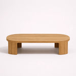 Cargar imagen en el visor de la galería, Mesa de centro baja de madera natural con estructura curva
