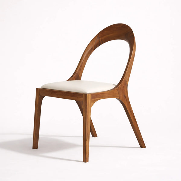silla de comedor bob en madera diseño curvo moderno