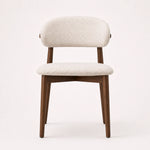 Cargar imagen en el visor de la galería, silla madera tapizada beige diseño moderno patas madera
