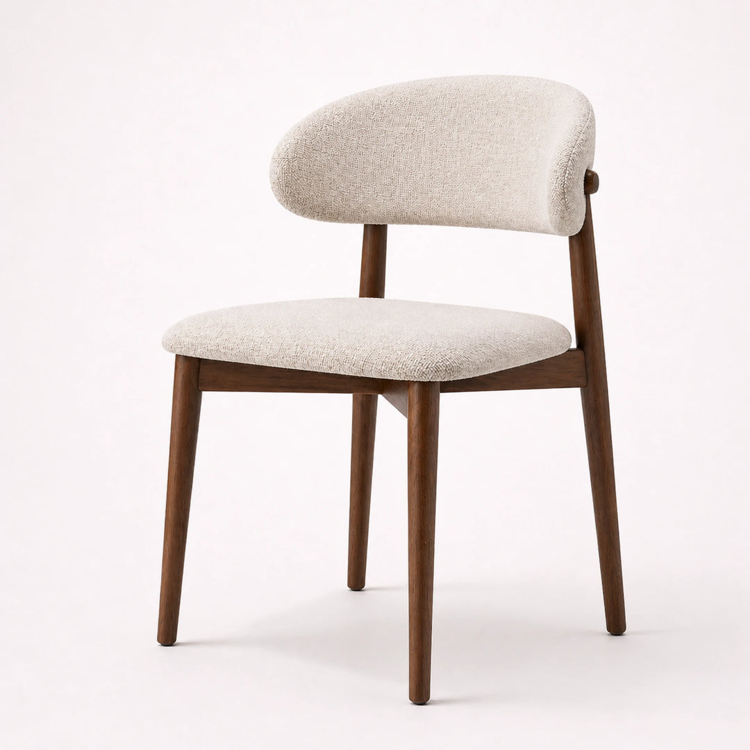 silla madera perspectiva diseño moderno tapizado claro