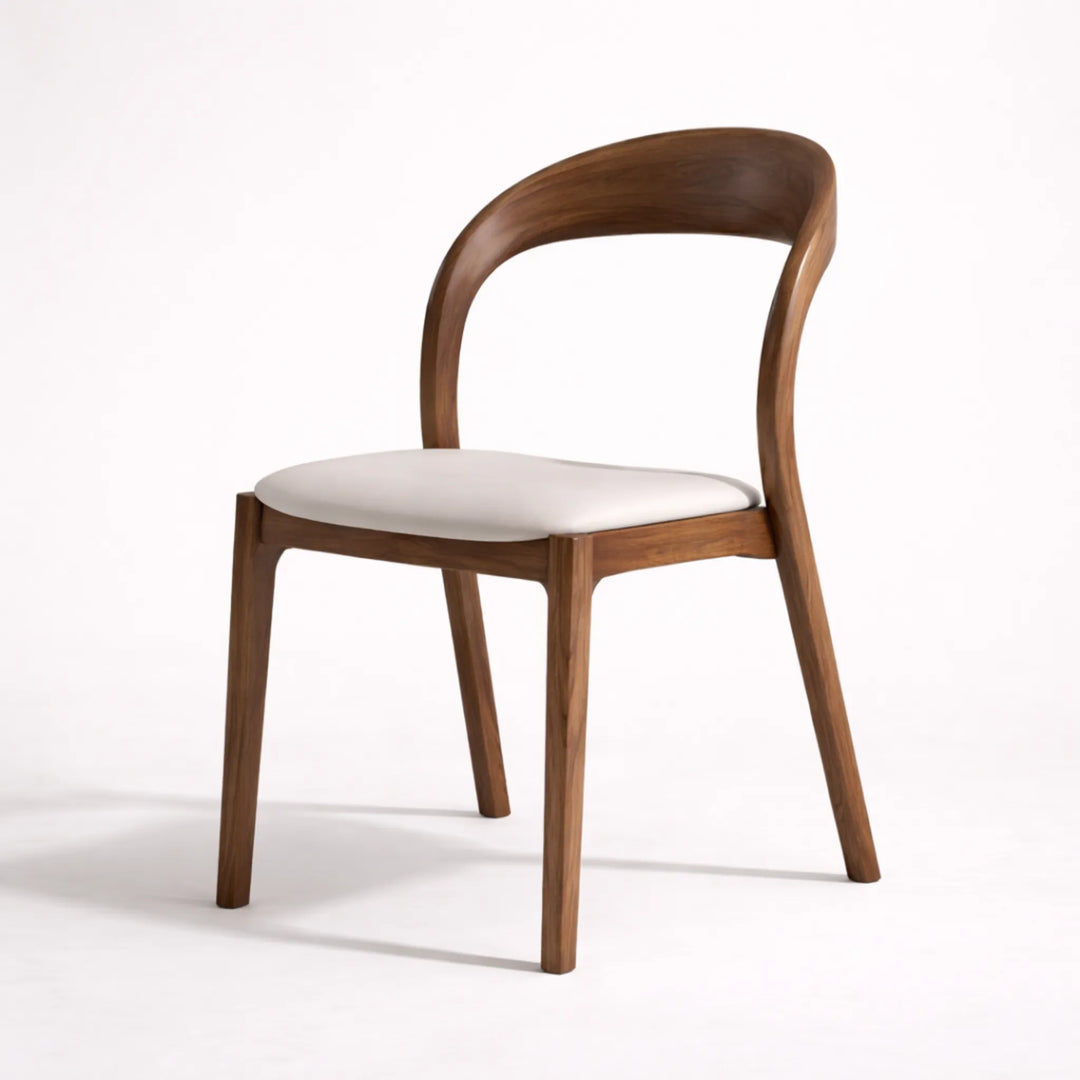 silla de comedor derek en madera diseño curvo moderno